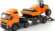 Volvo, автомобиль-трейлер + дорожный каток (в сеточке) 8855
