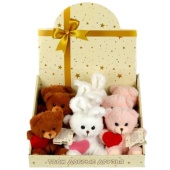 Игрушка мягкая дисплей "мишки и зайцы с сердц" 3 вида б/чипа в дисп МУЛЬТИ-ПУЛЬТИ M80306-13BNS-D