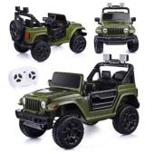 Электромобиль "Военный" на аккумуляторе, с р/у управлением,  (зеленый)   U023471Y / 385046