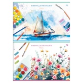 Альбом для рисования 32л., А4, на скрепке BG "Краски", эконом АР4ск24 10962