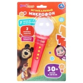 Музыкальный микрофон. 30+ песен и звуков. Маша и Медведь на блист. Умка HT569-R16 Музыкальный микрофон. 30+ песен и звуков. Маша и Медведь на блист. Умка HT569-R16