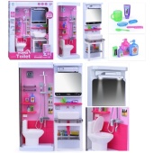 Набор мебели для кукол "Ванная комната" (унитаз, душ, раковина,зеркало) с аксес. 818-324 / 443810