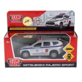 МАШИНА "ТЕХНОПАРК" МЕТАЛЛ. ИНЕРЦ. "MITSUBISHI PAJERO SPORT" ПОЛИЦИЯ 12СМ В КОР. PAJERO-S-POLICE