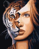 Картина по номерам на холсте 50х40 "Девушка-тигр" КН5040369