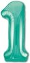 Шар (40''/102 см) Цифра, 1, Slim, Бискайский зеленый, в упаковке 1 шт. 755082