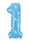 Шар (40''/102 см) Цифра, 1, Slim, Лошадки, Голубой, в упаковке 1 шт. 754856