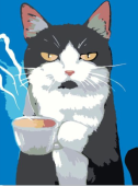  Картина по номерам 30*40 "Котик с кофе" КН3040001