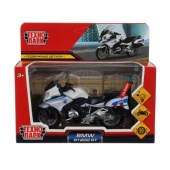 Модель металл свет-звук МОТОЦИКЛ BMW R1200 RT 13 см, подвиж дет, белый, кор. Технопарк   R1200-13SLP