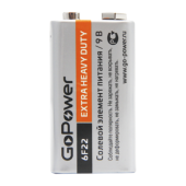 Батарейка GoPower Крона 6F22 Shrink 1 Heavy Duty 9V Батарейка GoPower Крона 6F22 Shrink 1 Heavy Duty 9V