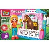 Конструктор "девочка с лошадкой" с фигурками, 29дет. в кор. ТМ "Город мастеров" 2138-AA Конструктор "девочка с лошадкой" с фигурками, 29дет. в кор. ТМ "Город мастеров" 2138-AA