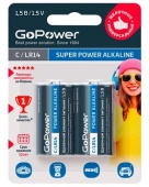 Батарейка GoPower LR14 C BL Щелочная 1.5V (2/12/192)