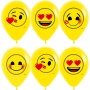 Шар (12''/30 см) Смайлы, Emoji (Любовь), Желтый (020), пастель, 252919
