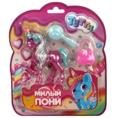 Единорог 10см, пластиковый, аксессуары 2шт, на блистере Тутти   Y2303Z0060-3-RU