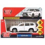 Машина металл LEXUS LX-570, длина 12 см, откр дв, багаж, инерц, БЕЛЫЙ Технопарк LX570-WH