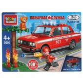 LADA конструктор lada-2106 ПОЖАРНАЯ СЛУЖБА, 64 дет. (легко собрать) Город мастеров 3599-CY