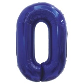 Шар (32''/81 см) Цифра, 0, Темно-синий, 1 шт. в уп.  26050