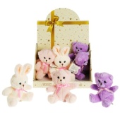 Игрушка мягкая дисплей "мишки и зайцы с бант" 3 вида без чипа в дисп МУЛЬТИ-ПУЛЬТИ M80306-13ANS-D