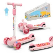 Самокат 3-х кол., колеса световые PU, розовый U001568Y / 478729