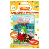 Алмазная мозаика 10*15 см 400 дет (коробка) Чебурашка МУЛЬТИ АРТ   AM10X15-102086