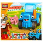 Конструктор большие кубики: СИНИЙ ТРАКТОР с хрюшкой, 5 дет. Город мастеров  10023-GK (48)