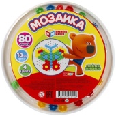 Мозаика пластиковая. МиМиМишки. 80 фишек. 4 цвета. Круглая. Диаметр 185мм. Умные игры 311116