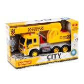 Сити, автомобиль-кран инерционный (со светом и звуком) (жёлтый) 86532