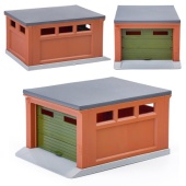 Гараж для машинок (хаки, коричневый, серый) 187х136х95 мм.  ГИМ-0975 / 453379