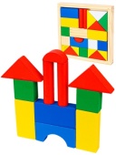 Деревянная игрушка. Конструктор small (цветные строительные блоки) (14,5х14,5см) (Арт. AN02219)