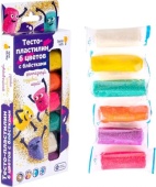 Набор для детской лепки «Тесто-пластилин 6 цветов с блёстками» TA1091