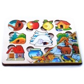 Деревянная рамка вкладыш Где чей домик? 7993 Деревянная рамка вкладыш Где чей домик? 7993