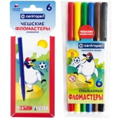 Фломастеры Centropen "Пингвины", 06цв, смываемые, ПВХ