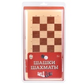 Игра настольная "Шашки-Шахматы" (бол, беж) блистер  3888 / 306906