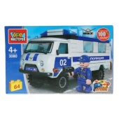 Конструктор "город мастеров" полиция: уаз 452, с фигуркой, 64дет. SB-3080 Конструктор "город мастеров" полиция: уаз 452, с фигуркой, 64дет. SB-3080
