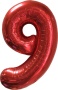 Шар (40-102 см) Цифра, 9, Красный, в упаковке 1 шт. 19719