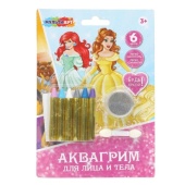 Аквагрим карандаши 6 цветов классика принцессы дисней МУЛЬТИ АРТ   FACEPAINT-127102