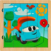 Деревянная Рамка вкладыш фигурная Грузовичок Лева 17*17 см Буратино LEVA-07 Деревянная Рамка вкладыш фигурная Грузовичок Лева 17*17 см Буратино LEVA-07