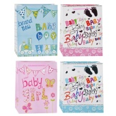 Пакет подарочный бумажный "Newborn" верт.,26x32x10 см, с блестками, бумага 210 г/м²,9041181 / 426230