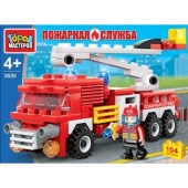 Конструктор "Город мастеров" пожарная машина, с фигуркой, 110дет.3535-KK