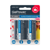 Батарейка GoPower LR20 D BL2 Alkaline 1.5V (2/12/96) тип D