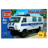 UAZ конструктор uaz-452 ПОЛИЦИЯ, 64дет. Город мастеров SB-3255
