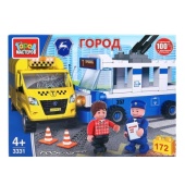Конструктор "Город мастеров" авария: троллейбус + такси, с фигурками, 172дет. 3331-KK