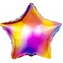Шар (18-46 см) Звезда, Радужные блики, Разноцветный, Градиент, 15522