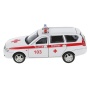 Машина металл LADA PRIORA СКОРАЯ ПОМОЩЬ 12 см, двери, багаж, белый, в кор. PRIORAWAG-12AMB-WH