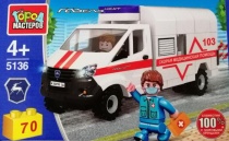 ГАЗЕЛЬ конструктор ГАЗЕЛЬ СКОРАЯ ПОМОЩЬ, 70 дет. Город мастеров 5136-KK