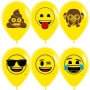 Шар (12''/30 см) Смайлы, Emoji (Озорные), Желтый (020), пастель, 252926