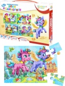 Bright Kids ПАЗЛ НАПОЛЬНЫЙ 4в1. Пони и единороги (Арт. П-0494)