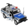 Машина металл LAND ROVER DEFENDER PICKUP ПОЛИЦИЯ 12 см, двери, багажн, кор. Технопарк DEFPICKUP-12PO
