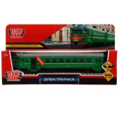 Модель металл ЭЛЕКТРИЧКА длина 19 см, двери, инерц, зеленый, кор. Технопарк , COMTRAIN-19-GN