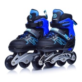 Роликовые коньки, PU колёса со светом, размер M, черно-синие,  U001752Y / 393794