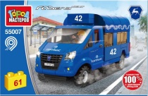 Группа ГАЗ конструктор ГАЗЕЛЬ маршутное ТАКСИ, 61 дет. Город мастеров  55007-KK